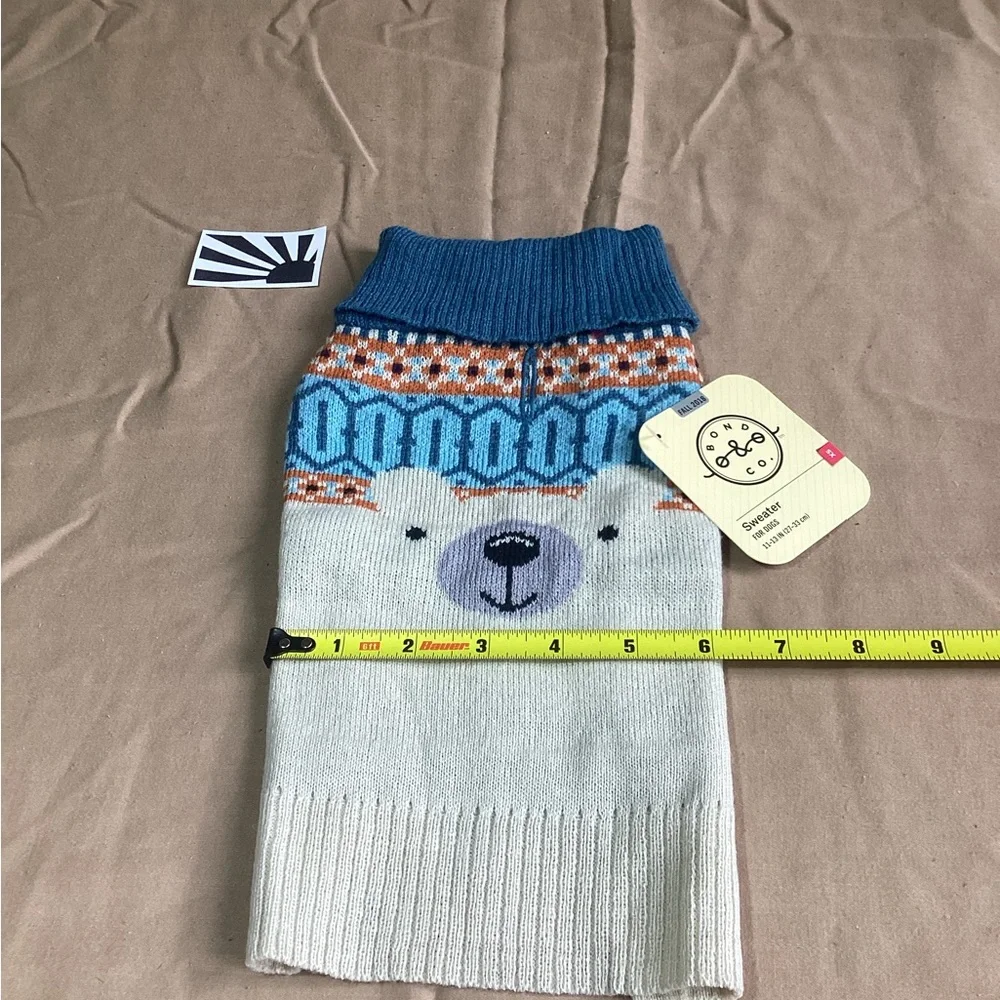Bond & Co Nord Blue Bear Dog Sweater XS